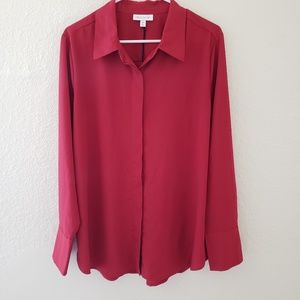 NWOT Button-Down Blouse Prologue Red XXL